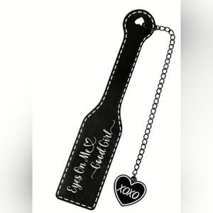 Mini Black Paddle with Heart Cutout Charm